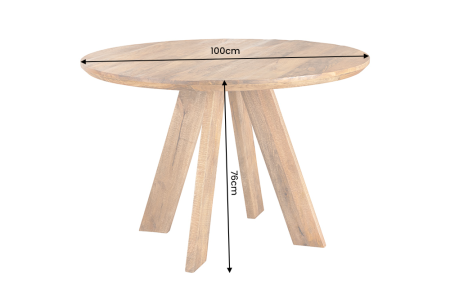Masă de dining ART WOOD 100 cm rotundă din lemn de mango maro [9]