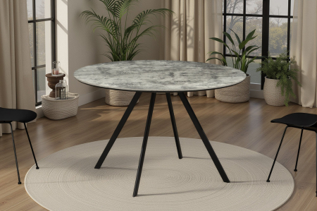 Masa de dining ATELIER cu aspect de piatra gri, 120 cm [2]