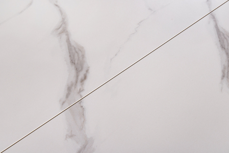 Masă de dining CONCORD 180-230cm extensibilă, aspect marmură, ceramică albă, sticlă securizată [5]