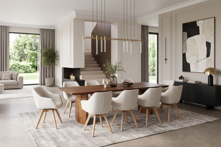 Masă de dining DIAMOND 240 cm din lemn de sheesham cu finisaj maro piatră [4]
