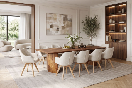 Masă de dining DIAMOND 240 cm din lemn de sheesham cu finisaj maro piatră [3]
