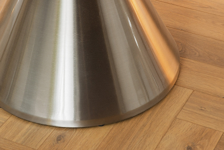 Masă de dining ELEGANCIA 130cm cadru rotund cromat aspect marmură neagră [7]