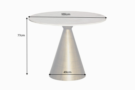 Masa de dining ELEGANCIA si blat de marmura, 100 cm [8]