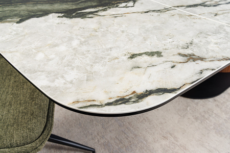 Masa de dining ELEMENTS extensibila din lemn de nuc si blat cu aspect de marmura, 180-260 cm [4]