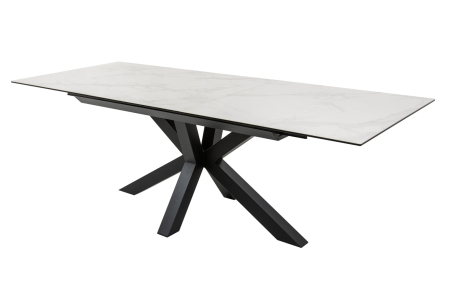 Mese bucatarie & dining - Masă de dining ETERNITY 180-225cm ceramică cu aspect de marmură și sticlă securizată