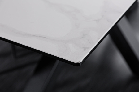 Masă de dining ETERNITY 180-225cm ceramică cu aspect de marmură și sticlă securizată [5]