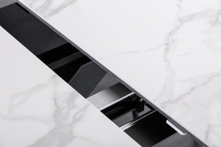 Masă de dining ETERNITY 180-225cm ceramică cu aspect de marmură și sticlă securizată [6]