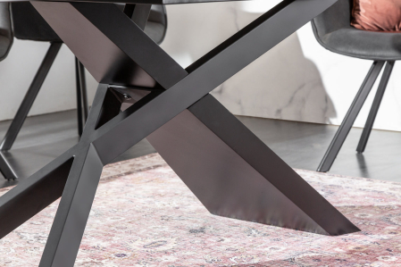 Masă de dining EUPHORIA 180-220-260cm ceramică aspect lava și sticlă securizată [6]