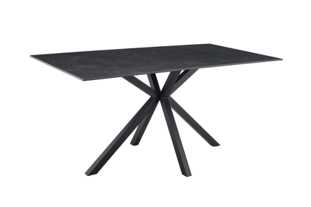 Mese bucatarie & dining - Masă de dining GALAXIE 160 cm cu cadru în formă de stea, gri ceramic
