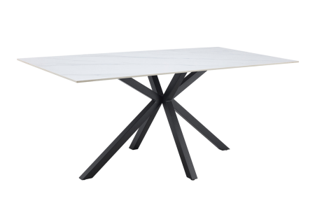 Mese bucatarie & dining - Masă de dining GALAXIE 180 cm cu cadru în formă de stea, alb ceramic