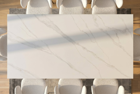 Masă de dining GALAXIE 180 cm cu cadru în formă de stea, alb ceramic [2]