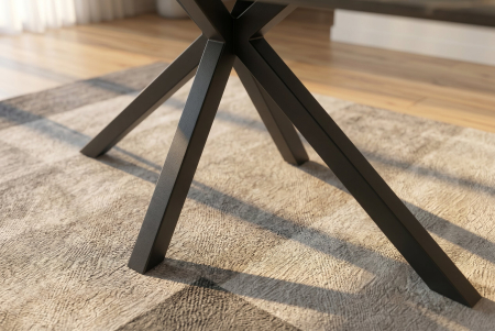 Masă de dining GALAXIE 180 cm cu cadru în formă de stea, aurora oro, ceramică neagră și nisip auriu [5]