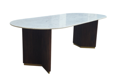 Masa de dining GATSBY din lemn de mango si blat din marmura, 240 cm [5]