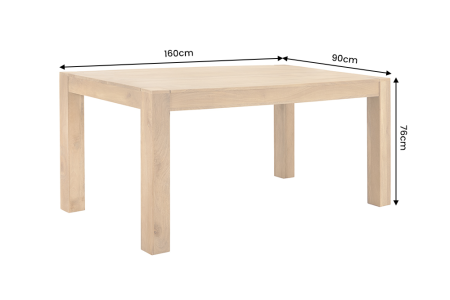 Masă de dining MAKASSAR 160 cm din lemn de mango, finisaj crem natural [6]