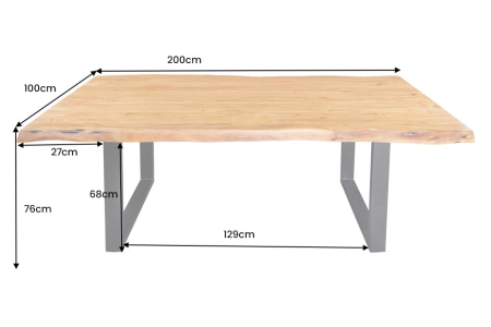 Masa de dining MAMMUT din lemn de salcam, 200 cm  [8]