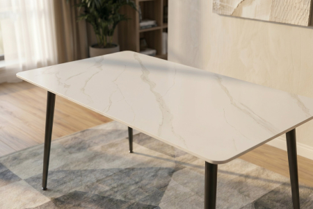Masă de dining MILANO 140 cm, ceramică albă [3]