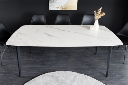 Masa de dining MILANO din ceramica alba, 160 cm [2]