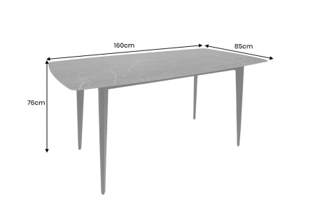 Masa de dining MILANO din ceramica antracit, 160 cm [8]