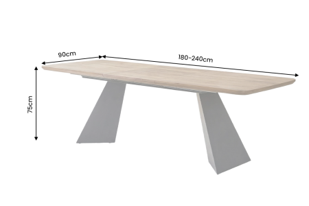 Masă de dining PRESTIGE 180-240 cm extensibilă, furniruită cu lemn de nuc natural [9]