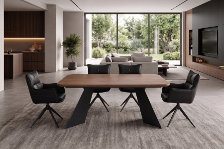 Masă de dining PRESTIGE 180-240 cm extensibilă, furniruită cu lemn de nuc natural [3]
