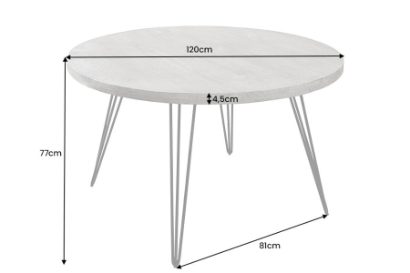 Masa de dining SCORPION din lemn de mango gri, 120 cm [9]