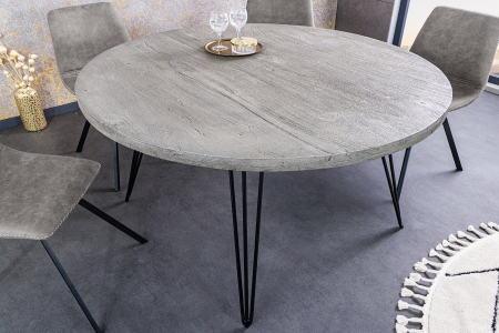 Masa de dining SCORPION din lemn de mango gri, 80 cm [5]