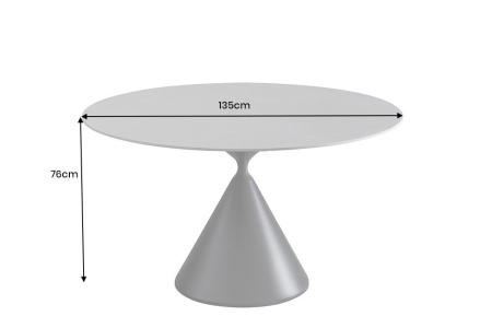 Masa de dining SIGNATURE cu blat ceramic gri, 135 cm [6]