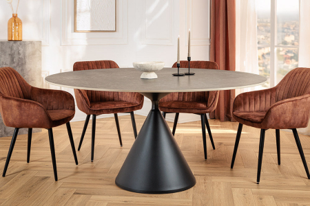 Masa de dining SIGNATURE cu blat ceramic gri, 135 cm [3]