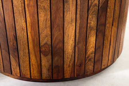 Masă de dining TRES CHIC Ø 140cm rotundă din lemn de sheesham, finisaj piatră maro [5]