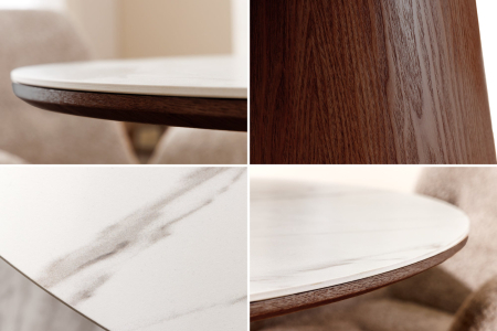 Masa de dining UNIQUE  din lemn de nuc si blat ceramic, 120 cm [8]