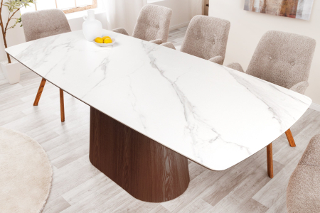 Masa de dining UNIQUE  din lemn de nuc si blat ceramic, 200 cm [3]