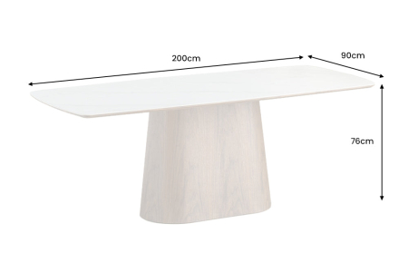 Masa de dining UNIQUE  din lemn de nuc si blat ceramic, 200 cm [10]