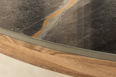 Masa de dining UNIQUE din lemn de nuc si blat din marmura, 200 cm [6]