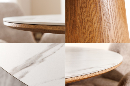 Masa de dining UNIQUE  din lemn de stejar si blat ceramic, 120 cm [8]