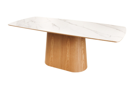 Mese bucatarie & dining - Masa de dining UNIQUE  din lemn de stejar si blat ceramic, 200 cm