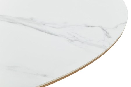 Masa de dining UNIQUE extensibila din lemn de stejar si blat din marmura, 160-200 cm [4]