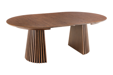 Masă de dining VALHALLA WOOD rotundă 120-160-200cm extensibilă stejar închis [2]
