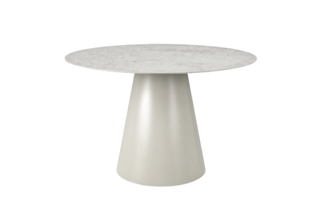 Mese bucatarie & dining - Masă de dining VOGUE rotundă de 120 cm, aspect de piatră gri