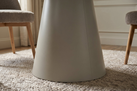 Masă de dining VOGUE rotundă de 120 cm, aspect de piatră gri [4]