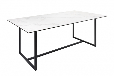 Masa dining cu blat din ceramica Symbiose 200 cm, alb-gri [0]