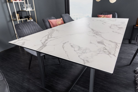 Masa dining cu blat din ceramica Symbiose 200 cm, alb-gri [3]