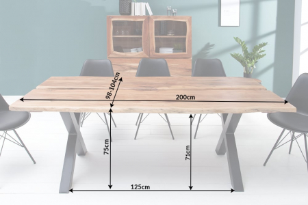 Masă dining din lemn de salcâm Amazonas, 200 cm [8]