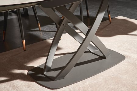 Masa dining extensibila cu blat din ceramica Inception 130-190 cm, alb [8]