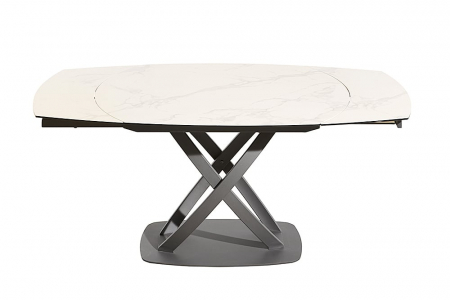 Masa dining extensibila cu blat din ceramica Inception 130-190 cm, alb