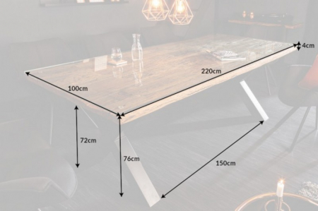 Masă dining din lemn masiv de tec Barracuda, 220 cm [6]