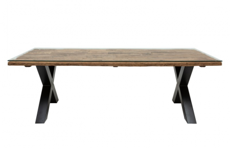 Masă dining din lemn masiv de tec Barracuda, 220 cm