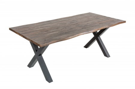 Mese bucatarie & dining - Masa dining dreptunghiulara Genesis cu blat din lemn de salcam, 200 cm