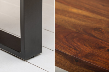 Masa dining dreptunghiulara Iron Craft cu blat din lemn de Sheesham, 140 cm [5]