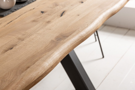 Masa dining dreptunghiulara Living Edge cu blat din lemn de stejar, 200 cm [4]