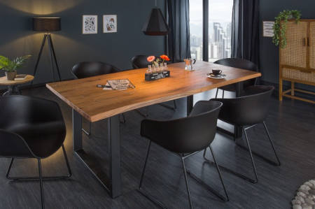 Mese bucatarie & dining - Masa dining dreptunghiulara Mammut cu blat din lemn de salcam, 160 cm